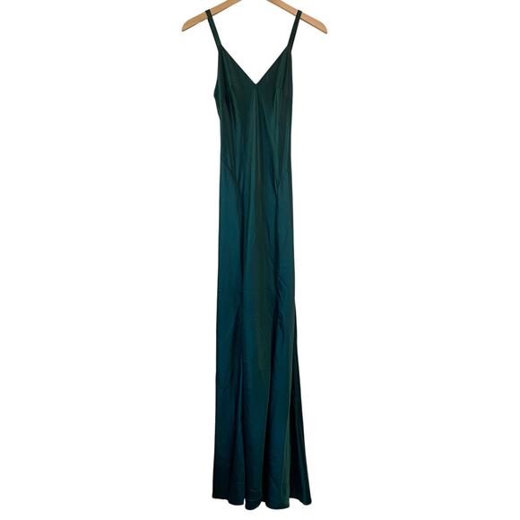 Reformation Tyler Satin Dress Forest - Picture 6 of 10